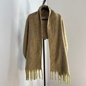 Urban Outfitters Fringe Scarf In Green Yellow Multi NEW